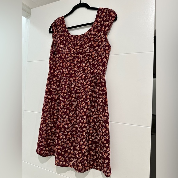 Flynn Skye red & pink floral boho festival mini dress summer vacation formal 1 - Picture 8 of 13